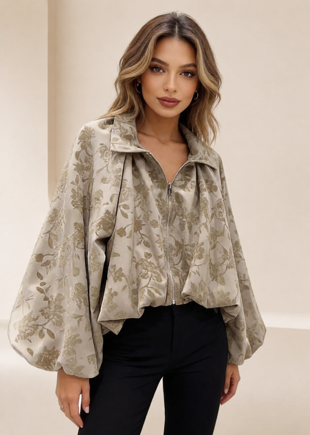 Veste Bomber Courte - Taupe