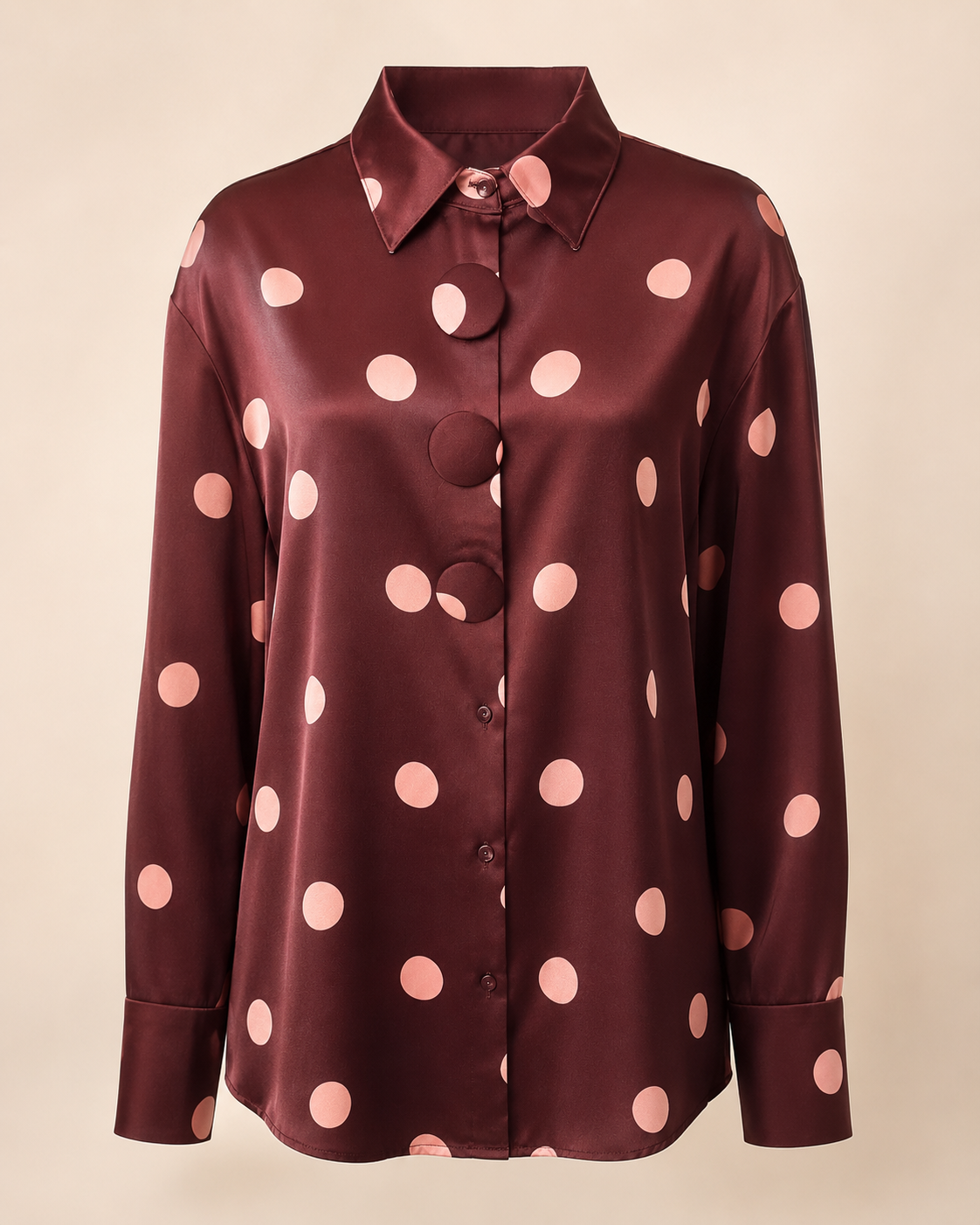 Chemise À Pois Bordeaux & Rose