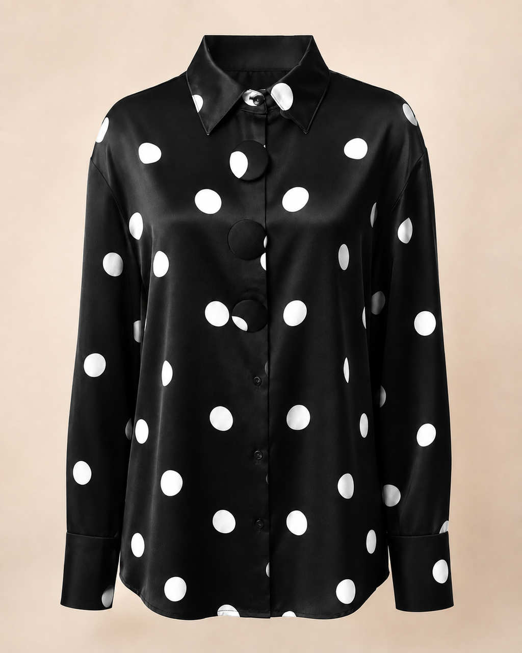 Chemise À Pois Noir & Blanc