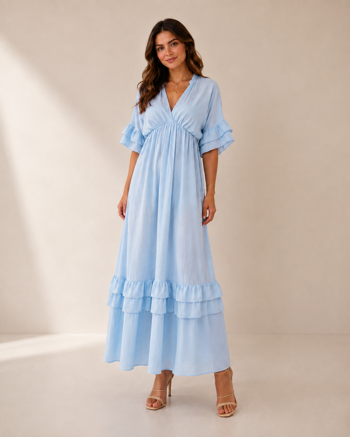Robe Longue à Volants