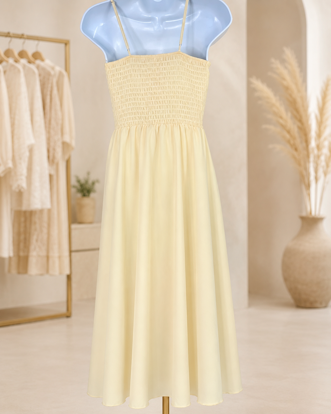 Robe Midi Cache-Cœur – Bretelles Fines
