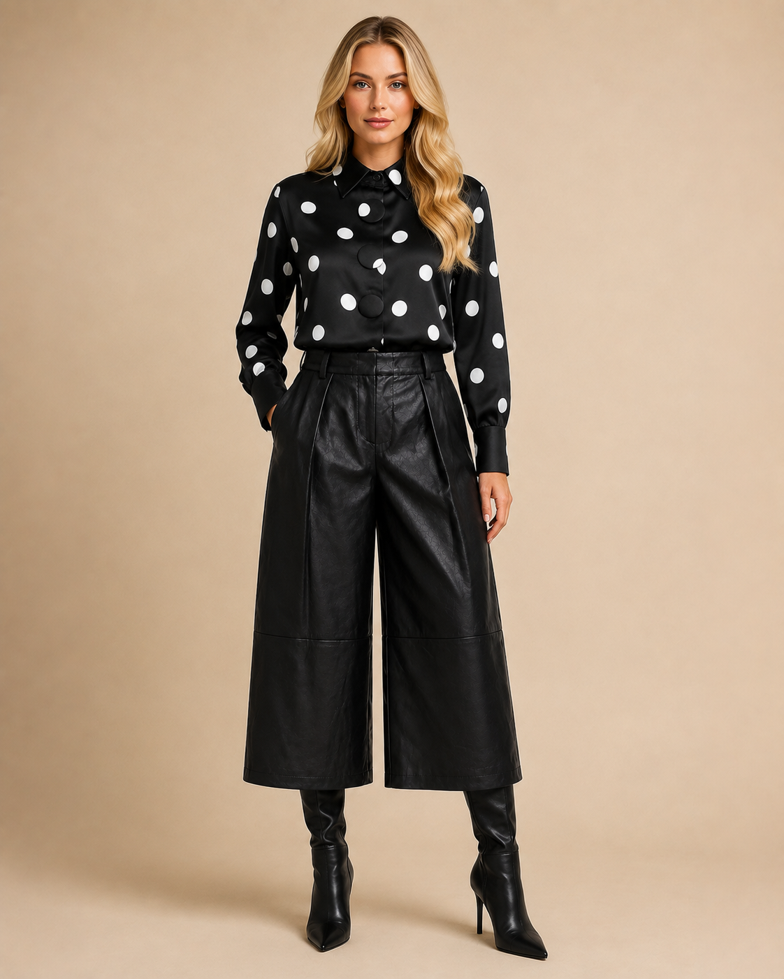 Pantalon Mi-Long Similicuir