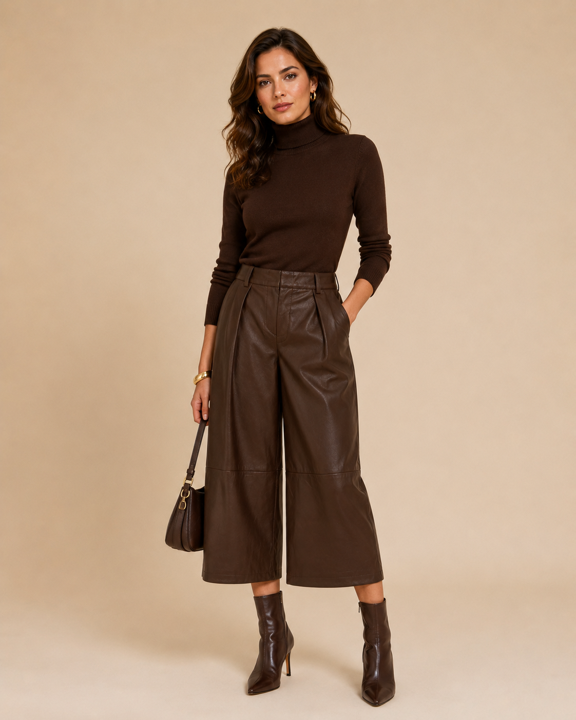 Pantalon Mi-Long Similicuir