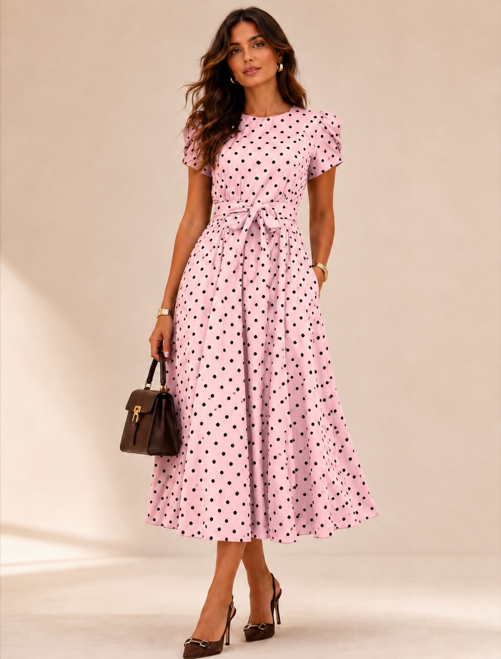 Robe Midi Rétro À Pois