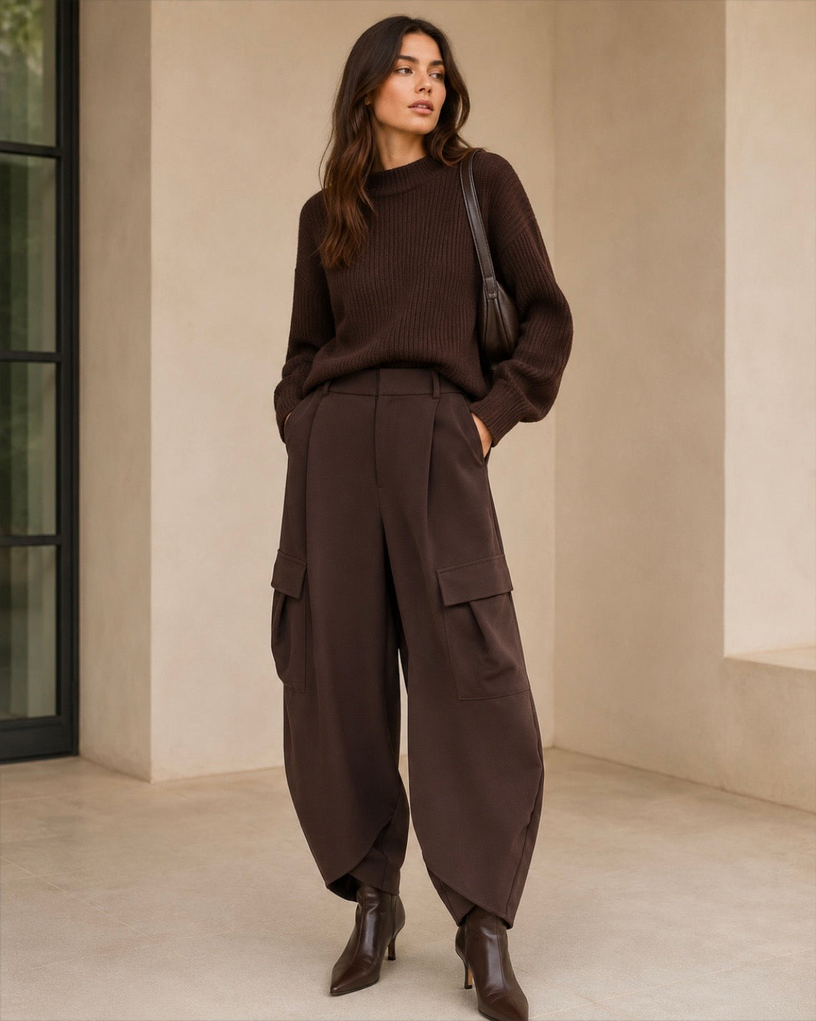 Pantalon Barrel Poches Cargo