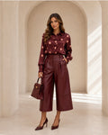 Chemise À Pois Bordeaux & Rose